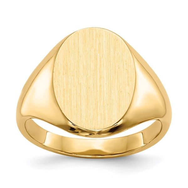 14 Karat Yellow Gold Oval Signet Ring Trinity Jewelers  Pittsburgh, PA