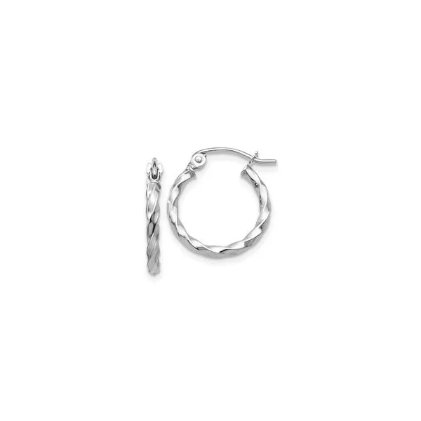 14 Karat White Gold Hoop Earrings Trinity Jewelers  Pittsburgh, PA