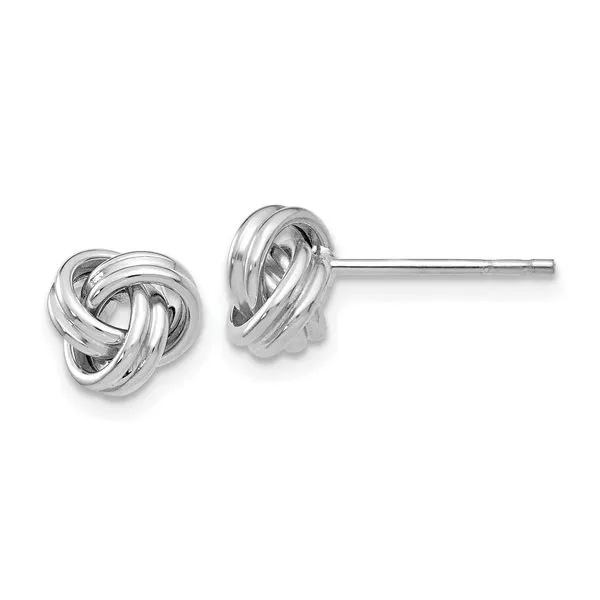 14 Karat White Gold Love Knot Earrings Trinity Jewelers  Pittsburgh, PA