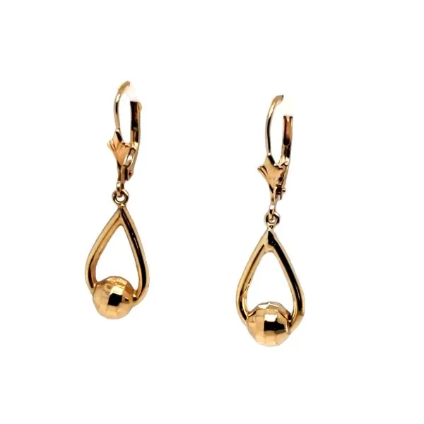 14 Karat Yellow Gold Drop Leverback Earrings Trinity Jewelers  Pittsburgh, PA