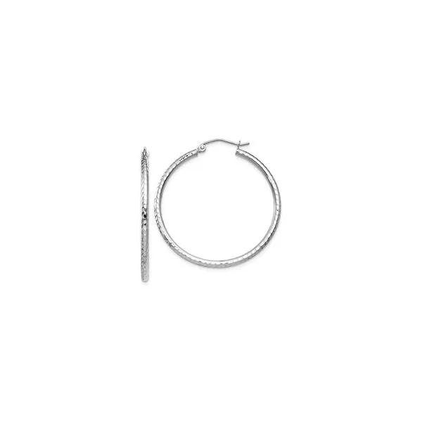 14 Karat White Gold Hoop Earrings Trinity Jewelers  Pittsburgh, PA