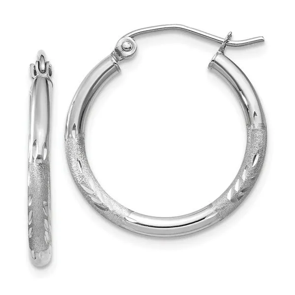 10 Karat White Gold Hoop Earrings Trinity Jewelers  Pittsburgh, PA