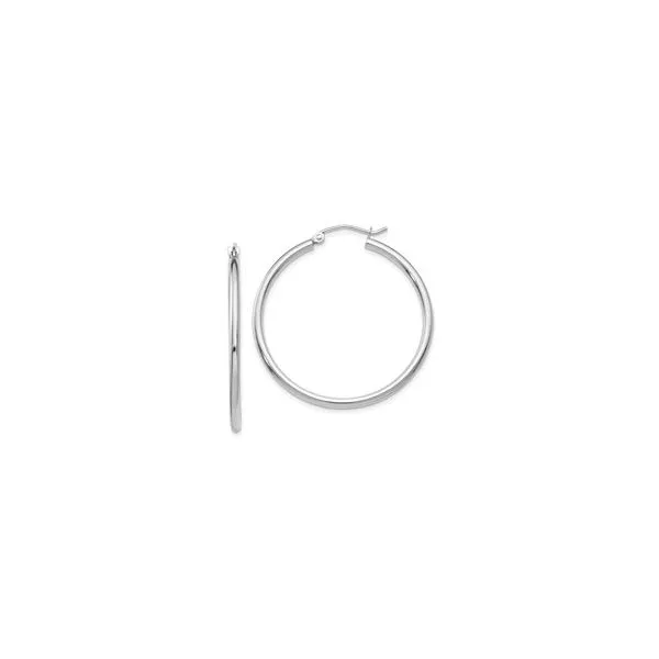 14 Karat White Gold Hoop Earrings Trinity Jewelers  Pittsburgh, PA