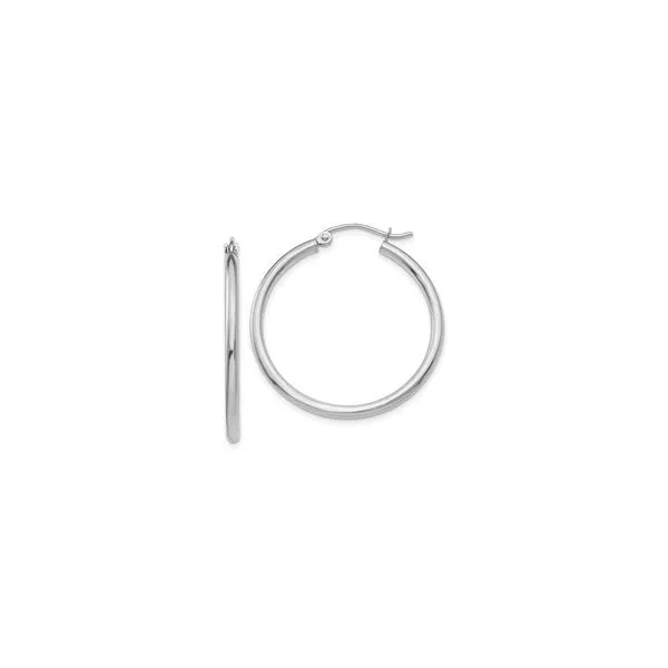 14 Karat White Gold Hoop Earrings Trinity Jewelers  Pittsburgh, PA