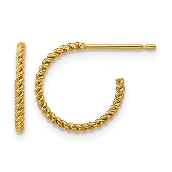 14 Karat Gold Filled  12mm Twisted Post Hoop Earrings Trinity Jewelers  Pittsburgh, PA