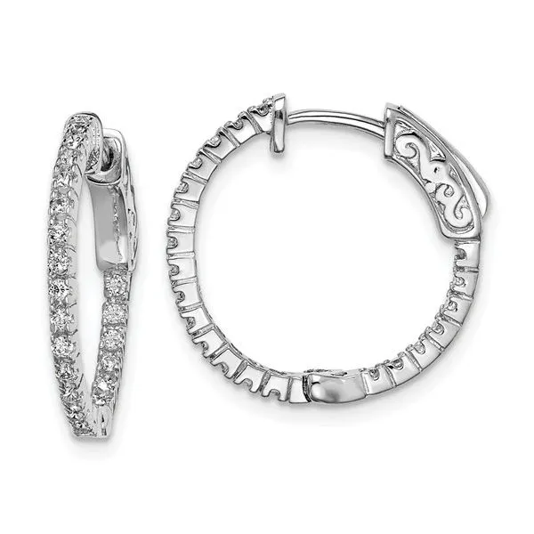 Sterling Silver CZ Hoop Earrings Trinity Jewelers  Pittsburgh, PA