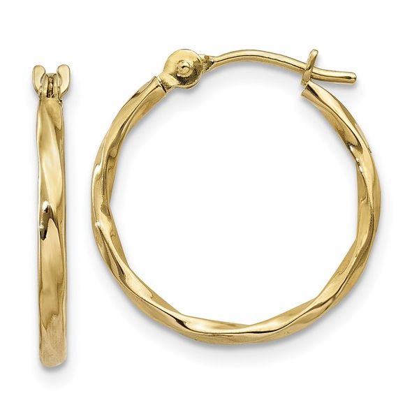 10 Karat Yellow Gold Twist Hoop Earrings Trinity Jewelers  Pittsburgh, PA