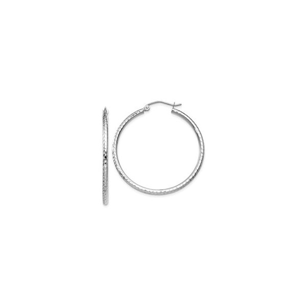 14 Karat White Gold Hoop Earrings Trinity Jewelers  Pittsburgh, PA