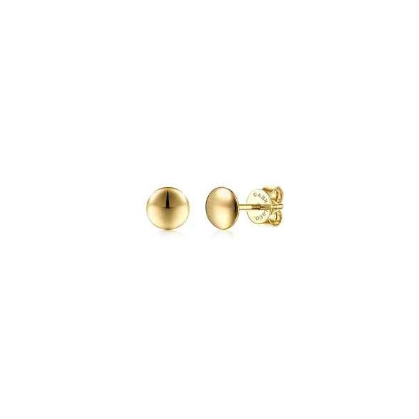 14 Karat Yellow Gold Round Stud Earrings Trinity Jewelers  Pittsburgh, PA