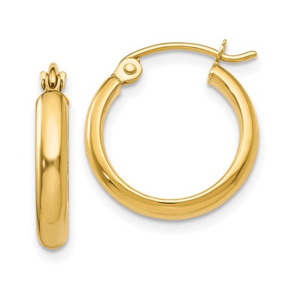 14 Karat Yellow Gold Small Hoop Earrings Trinity Jewelers  Pittsburgh, PA