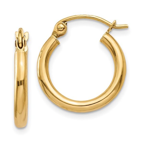 14 Karat Yellow Gold Tube Hoop Earrings Trinity Jewelers  Pittsburgh, PA