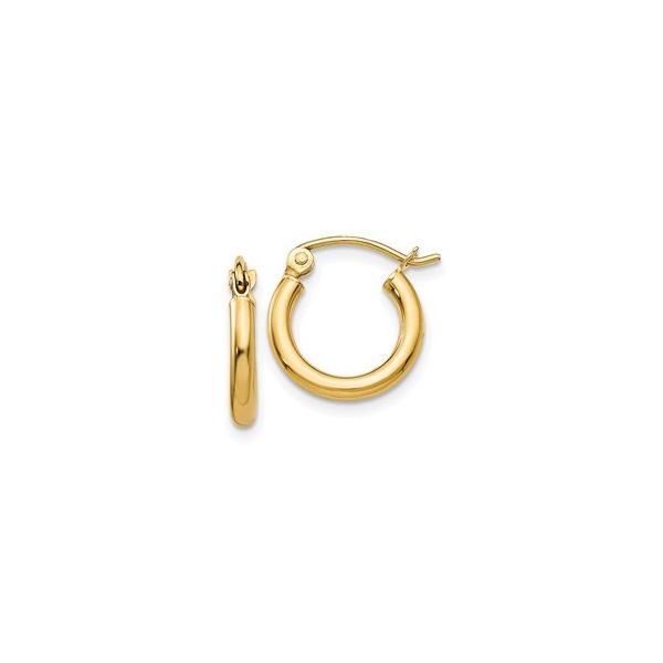 14 Karat Yellow Gold Tube Hoop Earrings Trinity Jewelers  Pittsburgh, PA