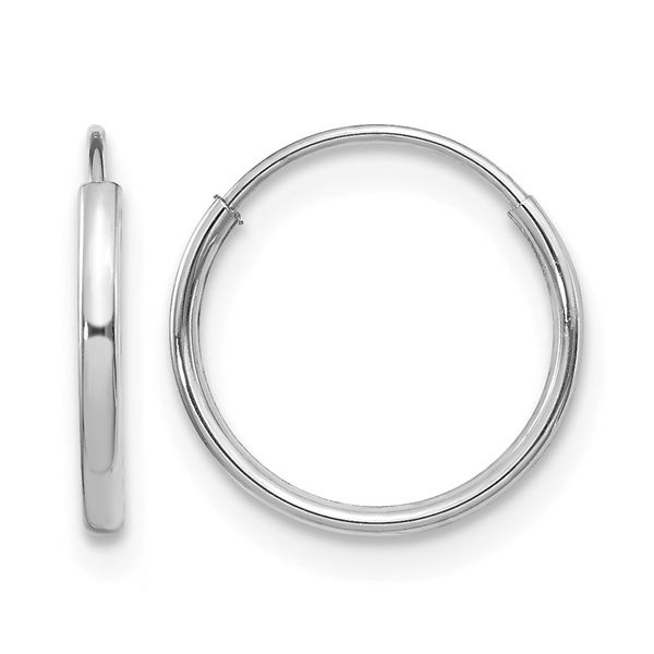 14 Karat White Gold Endless Hoop Earrings Trinity Jewelers  Pittsburgh, PA