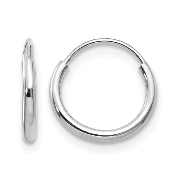 14 Karat White Gold Endless Hoop Earrings Trinity Jewelers  Pittsburgh, PA