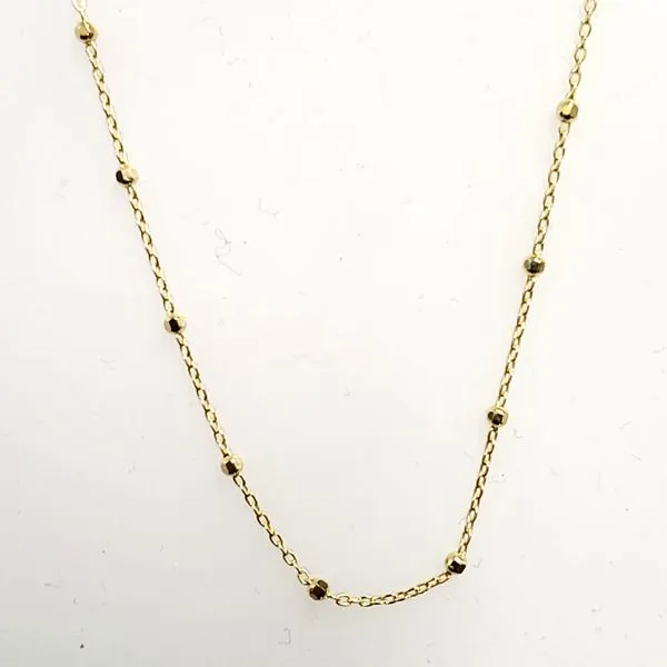 14 Karat Yellow Gold Beaded Cable Chain Trinity Jewelers  Pittsburgh, PA