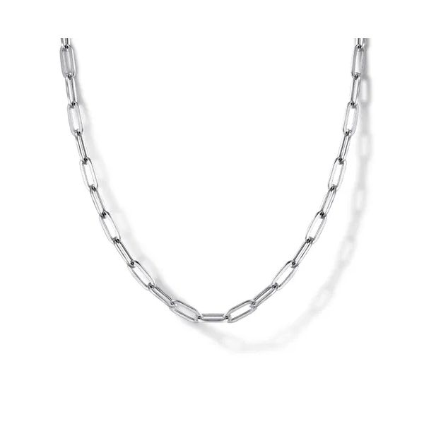 14 Karat White Gold Hollow Paperclip Chain Trinity Jewelers  Pittsburgh, PA