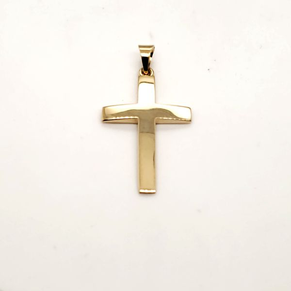 14 Karat Yellow Gold Cross Necklace Trinity Jewelers  Pittsburgh, PA