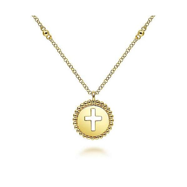 14 Karat Yellow Gold Cross Necklace Trinity Jewelers  Pittsburgh, PA