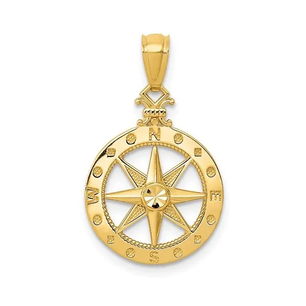 14 Karat Yellow Gold Compass Pendant Trinity Jewelers  Pittsburgh, PA