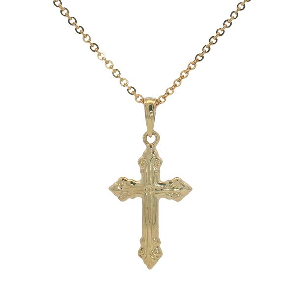 10 Karat Yellow GoldScroll Tip Cross Pendant Trinity Jewelers  Pittsburgh, PA