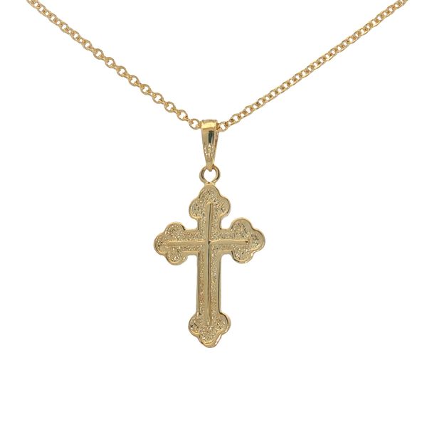 10 Karat Yellow Gold Budded Cross Pendant Trinity Jewelers  Pittsburgh, PA