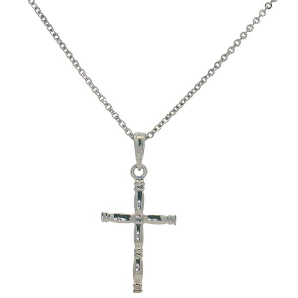 14 Karat White Gold Sectioned Polished Cross Pendant Trinity Jewelers  Pittsburgh, PA