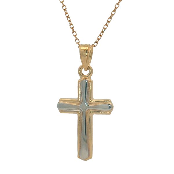 14 Karat Yellow & White Gold Cross Pendant Trinity Jewelers  Pittsburgh, PA