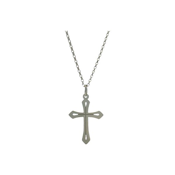 14 Karat White Gold Cross Pendant Trinity Jewelers  Pittsburgh, PA
