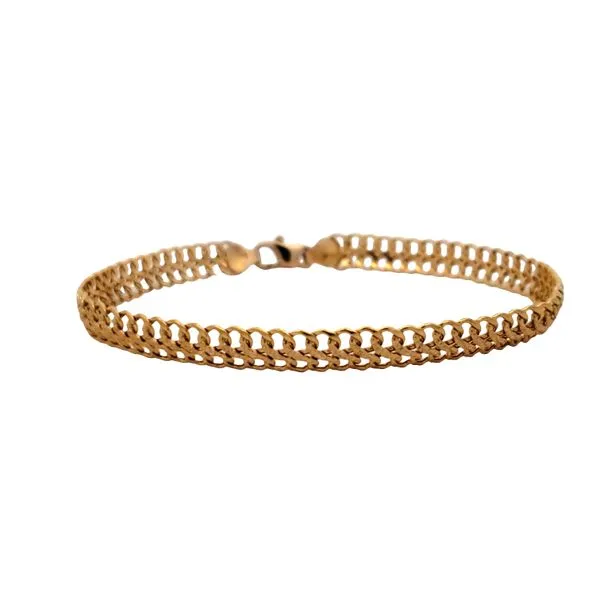 14 Karat Yellow Gold Fancy Flat Link Bracelet Trinity Jewelers  Pittsburgh, PA