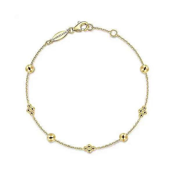 14 Karat Yellow Gold Beaded Bracelet Trinity Jewelers  Pittsburgh, PA