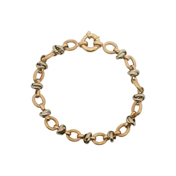 14 Karat Yellow & White Gold Oval Link Bracelet Trinity Jewelers  Pittsburgh, PA