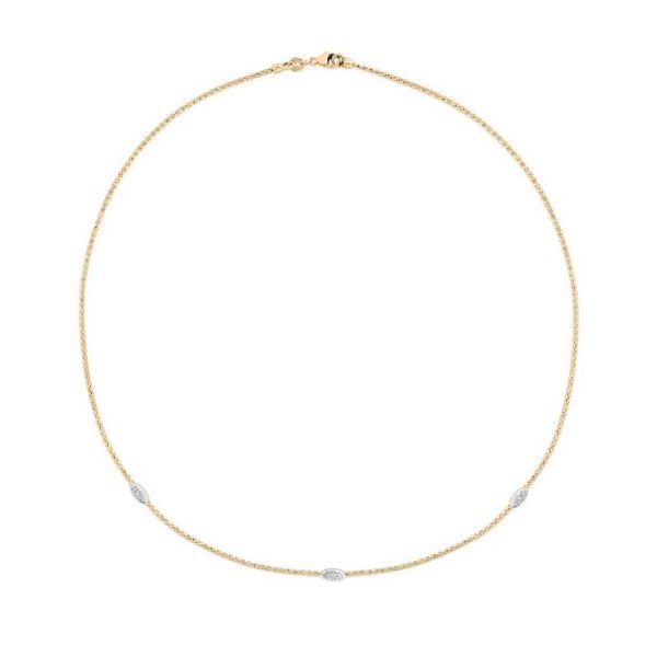 14 Karat Yellow & White Gold Diamond Station Necklace Trinity Jewelers  Pittsburgh, PA