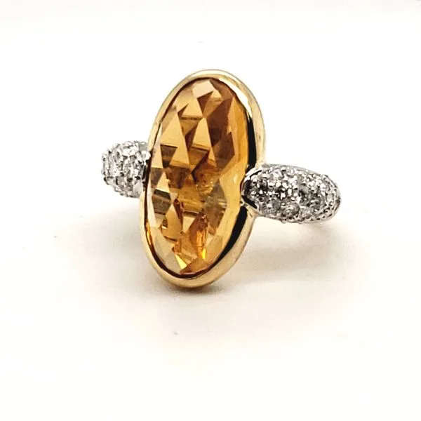 18 Karat Yellow Gold Citrine & Diamond Ring Trinity Jewelers  Pittsburgh, PA
