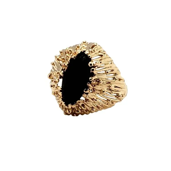 14 Karat Yellow Gold Black Coral Ring Trinity Jewelers  Pittsburgh, PA