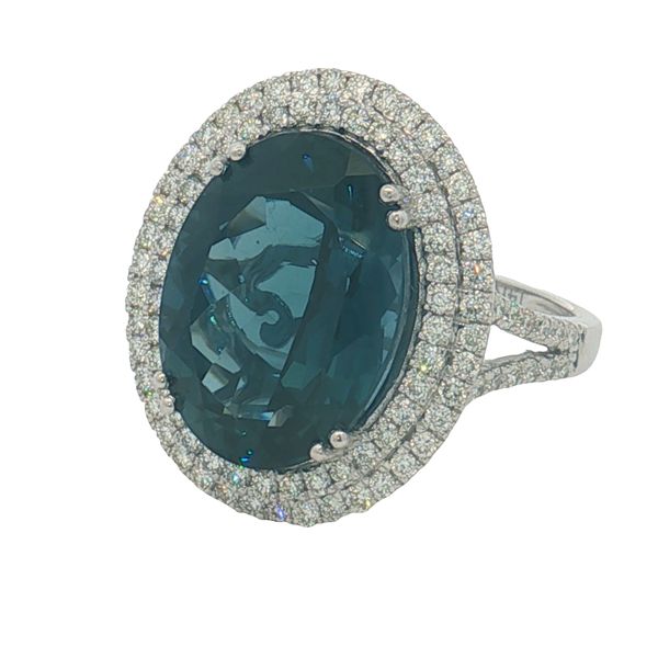 14 Karat White Gold London Blue Topaz & Diamond Ring Trinity Jewelers  Pittsburgh, PA