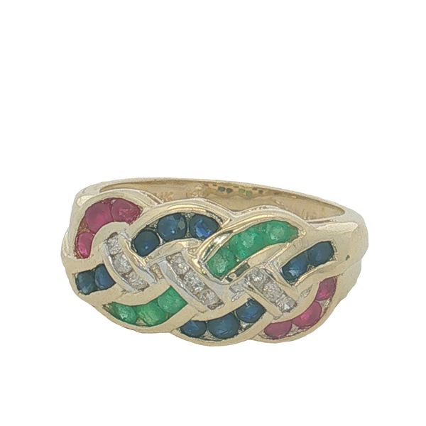 14 Karat Yellow Gold Sapphire, Ruby, Emerald & Diamond Fashion Ring Trinity Jewelers  Pittsburgh, PA