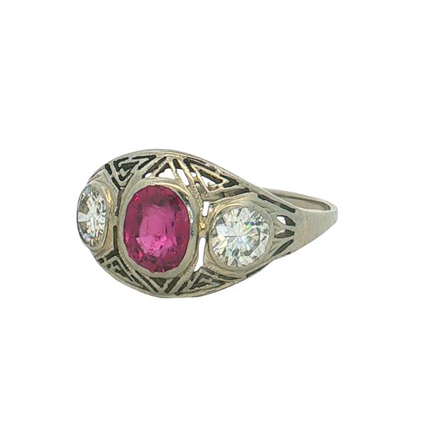18 Karat White Gold Ruby & Diamond Ring Trinity Jewelers  Pittsburgh, PA