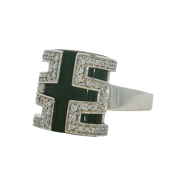 14 Karat White Gold Black Stone & Diamond Ring Trinity Jewelers  Pittsburgh, PA