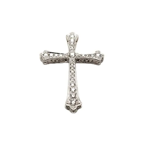 14 Karat White Gold Diamond Cross Pendant Trinity Jewelers  Pittsburgh, PA