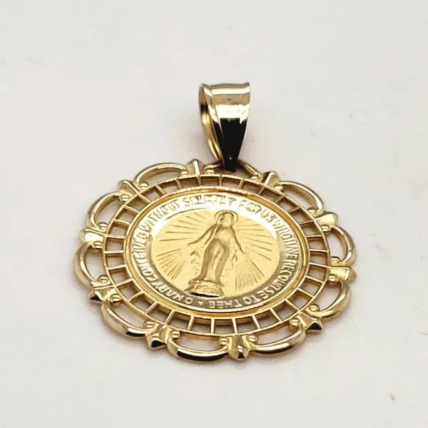 14 Karat Yellow Gold Miraculous Medal Trinity Jewelers  Pittsburgh, PA