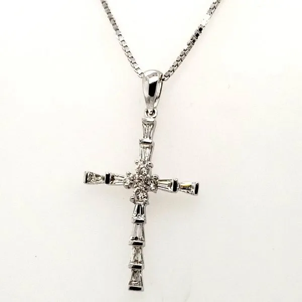 18 Karat & 14 Karat White Gold Diamond Cross Pendant Trinity Jewelers  Pittsburgh, PA