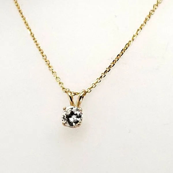 14 Karat Yellow Gold Diamond Solitaire Pendant Trinity Jewelers  Pittsburgh, PA