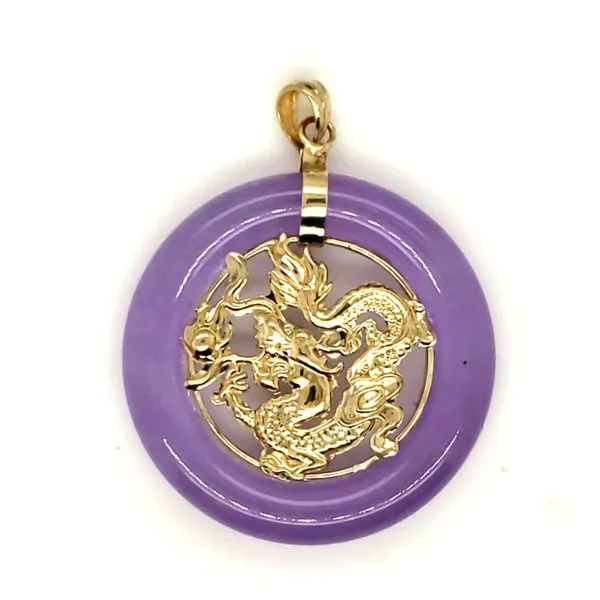 14 Karat Yellow Gold Purple Jade Pendant Trinity Jewelers  Pittsburgh, PA