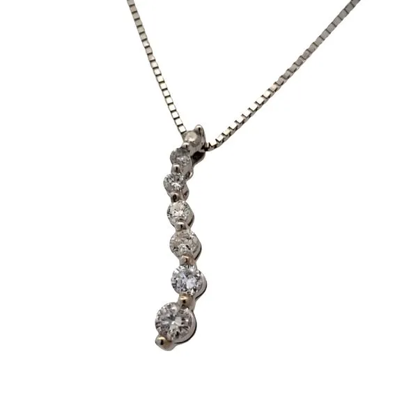 14 Karat White Gold Diamond Journey Pendant Trinity Jewelers  Pittsburgh, PA