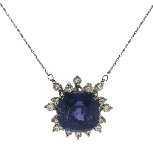 14 Karat White Gold Tanzanite & Diamond Pendant Trinity Jewelers  Pittsburgh, PA