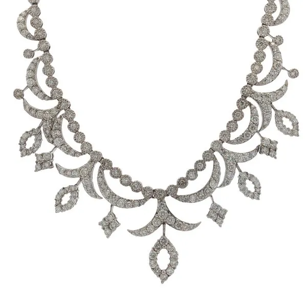 18 Karat White Gold Vintage Diamond Necklace Trinity Jewelers  Pittsburgh, PA