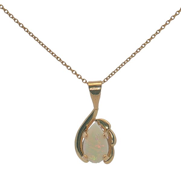 14 Karat Yellow Gold Opal & Diamond Pendant Trinity Jewelers  Pittsburgh, PA