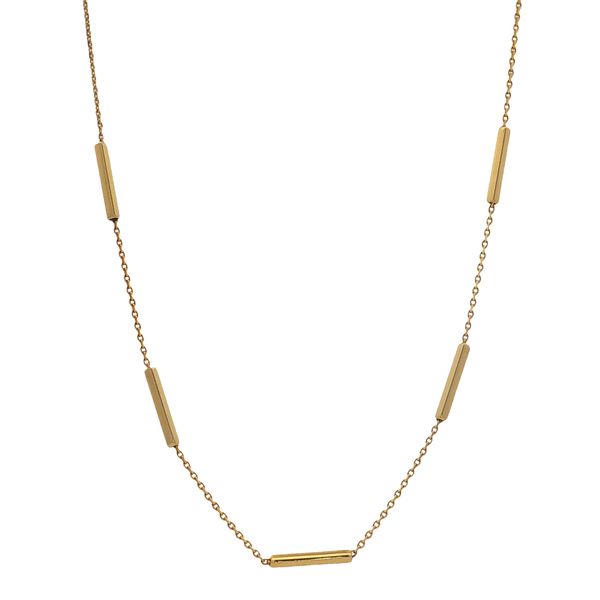 14 Karat Yellow Gold Bar Station Necklace Trinity Jewelers  Pittsburgh, PA