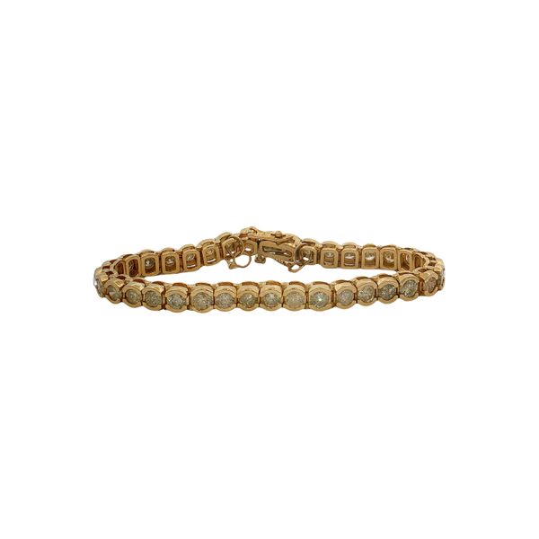 14 Karat Yellow Gold Partial Bezel Diamond Bracelet Trinity Jewelers  Pittsburgh, PA