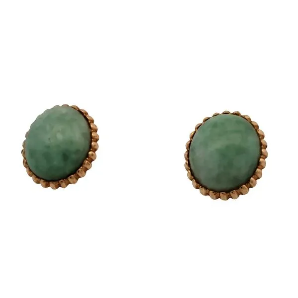 12 Karat Yellow Gold Jadeite Earrings Trinity Jewelers  Pittsburgh, PA